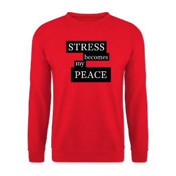 Stress Becomes My Peace - Unisex Sweatshirt - red - Front - Alina (178cm) & Michal (187cm)