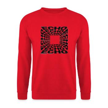 Tunnel Echoes Typographic Pattern - Unisex Sweatshirt - red - Front - Alina (178cm) & Michal (187cm)