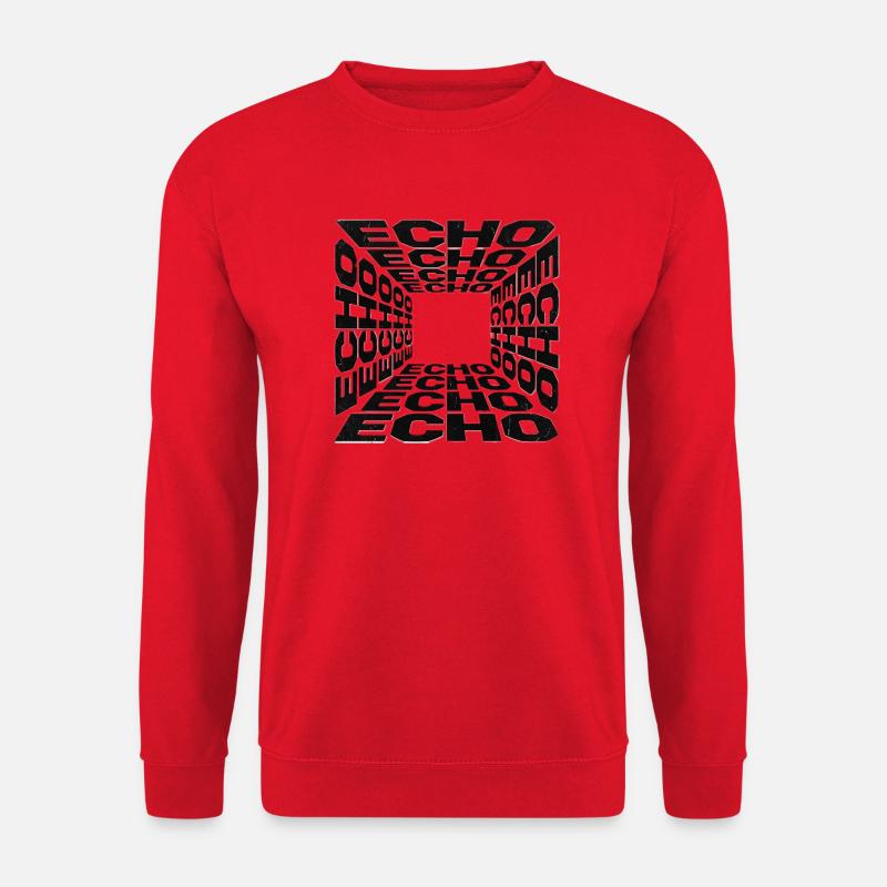 Tunnel Echoes Typographic Pattern - Unisex Sweatshirt - red