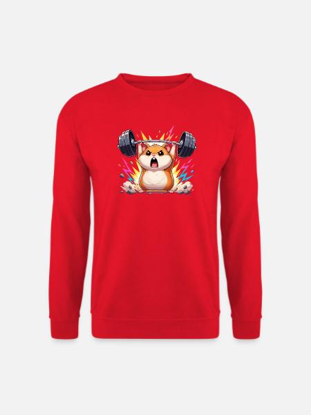 Kraft Hamster Gewichtheben - Unisex Pullover - Rot