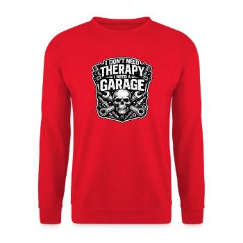 Je n’ai pas besoin de thérapie, besoin d’un mécanicien de garage - Sweat-shirt Unisexe - rouge - Devant - Alina (178cm) & Michal (187cm)