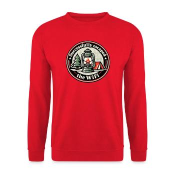 Campfire instead of Wi-Fi - Unisex Sweatshirt - red - Front - Alina (178cm) & Michal (187cm)