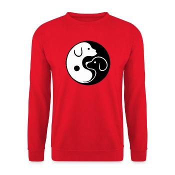 Yin Yang: Hunde - Unisex Pullover - Rot - Vorne - Alina (178cm) & Michal (187cm)
