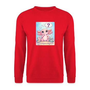 Axolotl - Unisex Pullover - Rot - Vorne - Alina (178cm) & Michal (187cm)