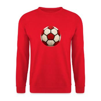 Voxel Fußball Rot Weiß Rot 2026 Fan Ball Shirt - Unisex Pullover - Rot - Vorne - Alina (178cm) & Michal (187cm)