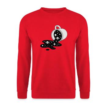 Cosmic Spill Galaxy Pour - Unisex Sweatshirt - red - Front - Alina (178cm) & Michal (187cm)