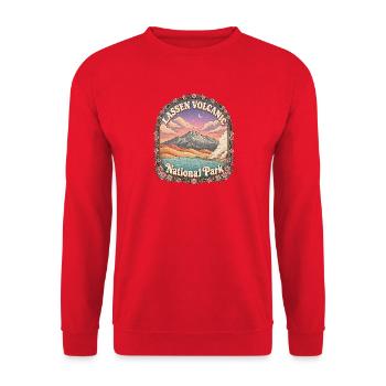 Volcanic National Park, USA, California - Unisex Sweatshirt - red - Front - Alina (178cm) & Michal (187cm)