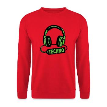 DJ Headphones Producteur du festival techno rave - Sweat-shirt Unisexe - rouge - Devant - Alina (178cm) & Michal (187cm)