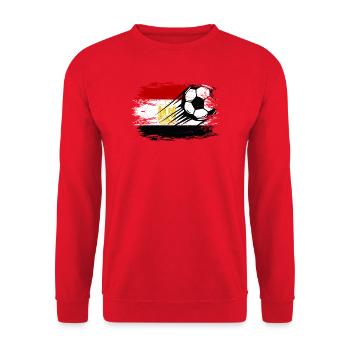 Ägypten Flagge Fußball  - Unisex Pullover - Rot - Vorne - Alina (178cm) & Michal (187cm)