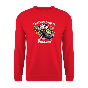 Emotional Possum Support - Unisex Sweatshirt - red - Front - Alina (178cm) & Michal (187cm)