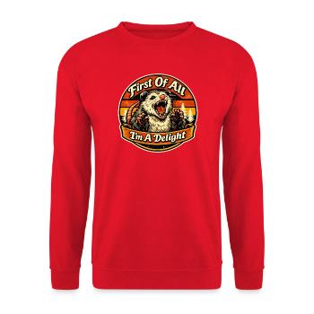 First Of All I'm A Delight - Unisex Sweatshirt - red - Front - Alina (178cm) & Michal (187cm)