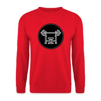 Développé couché avec musculation - Sweat-shirt Unisexe - rouge - Devant - Alina (178cm) & Michal (187cm)