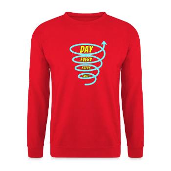 Small Steps - Unisex Sweatshirt - red - Front - Alina (178cm) & Michal (187cm)