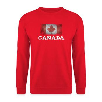 Déclaration détruite du drapeau rouge de l’érable canadien - Sweat-shirt Unisexe - rouge - Devant - Alina (178cm) & Michal (187cm)