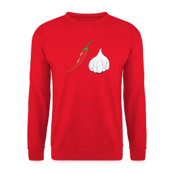 Duo piment-ail - Sweat-shirt Unisexe - rouge - Devant - Alina (178cm) & Michal (187cm)