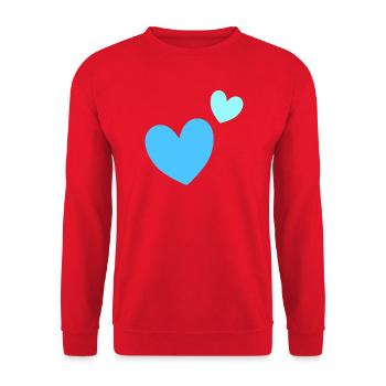 Two-tone heart duo graphic - Unisex Sweatshirt - red - Front - Alina (178cm) & Michal (187cm)