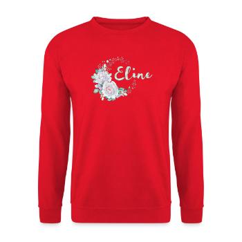 Eline Floral Wreath Watercolor - Unisex Sweatshirt - red - Front - Alina (178cm) & Michal (187cm)
