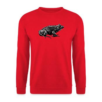 Graphic of a real frog in profile - Unisex Sweatshirt - red - Front - Alina (178cm) & Michal (187cm)