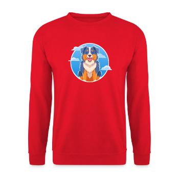 Australian Shepherd (bande dessinée) - Sweat-shirt Unisexe - rouge - Devant - Alina (178cm) & Michal (187cm)