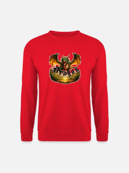 Drachenfeuer Gothic Drache - Unisex Pullover - Rot