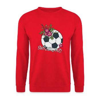 Football aux roses Suisse - Sweat-shirt Unisexe - rouge - Devant - Alina (178cm) & Michal (187cm)