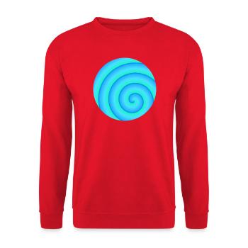 Blau-Grüne Spirale - Unisex Pullover - Rot - Vorne - Alina (178cm) & Michal (187cm)