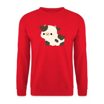 Holstein-Kuh - Unisex Pullover - Rot - Vorne - Alina (178cm) & Michal (187cm)