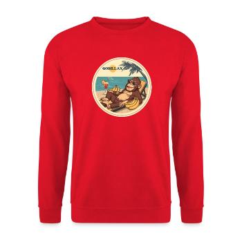Gorilla Relaxing - Unisex Sweatshirt - red - Front - Alina (178cm) & Michal (187cm)