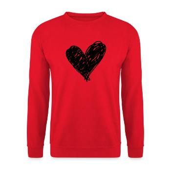 Heart - Unisex Sweatshirt - red - Front - Alina (178cm) & Michal (187cm)