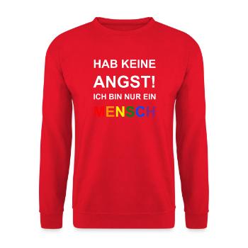 Nur ein Mensch - Unisex Pullover - Rot - Vorne - Alina (178cm) & Michal (187cm)