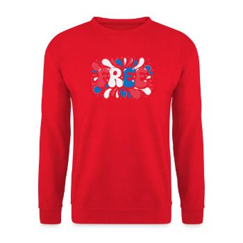 FREE Splash Tricolor - Unisex Sweatshirt - red - Front - Alina (178cm) & Michal (187cm)