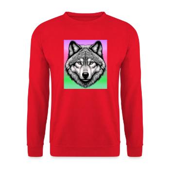 Wolf - Unisex Pullover - Rot - Vorne - Alina (178cm) & Michal (187cm)