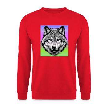 Wolf - Unisex Pullover - Rot - Vorne - Alina (178cm) & Michal (187cm)