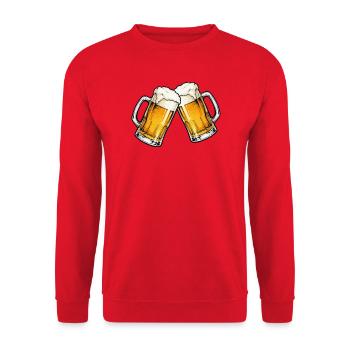 Toast beer moment - Unisex Sweatshirt - red - Front - Alina (178cm) & Michal (187cm)