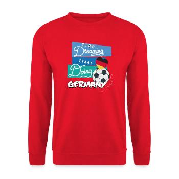 Fußball Deutschland - Unisex Pullover - Rot - Vorne - Alina (178cm) & Michal (187cm)