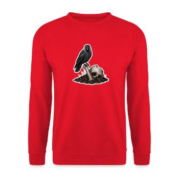 Jackdaw . Skull - Unisex Sweatshirt - red - Front - Alina (178cm) & Michal (187cm)