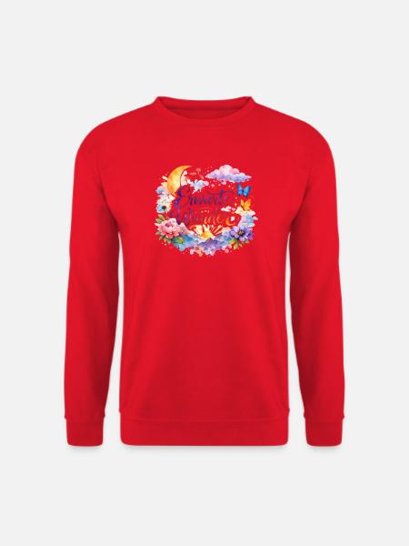 Erwarte Wunder Watercolor Floral Inspiration - Unisex Pullover - Rot