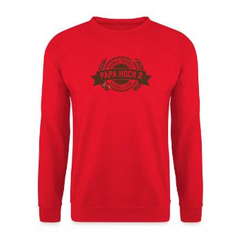 Papa Hoch 2 Zwillinge Zweifacher Vater Geschenk - Unisex Pullover - Rot - Vorne - Alina (178cm) & Michal (187cm)