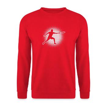 Frisbee Golf Geschenkidee für ein Ultimate-Spieler - Unisex Pullover - Rot - Vorne - Alina (178cm) & Michal (187cm)