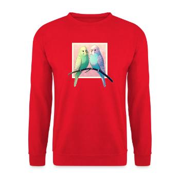 Budgies - Unisex Sweatshirt - red - Front - Alina (178cm) & Michal (187cm)