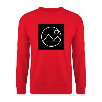 Mond- und Berglandschaft - Unisex Pullover - Rot - Vorne - Alina (178cm) & Michal (187cm)