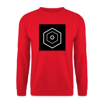 Multi-tiered hexagon logo black - Unisex Sweatshirt - red - Front - Alina (178cm) & Michal (187cm)
