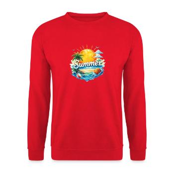 Sommerstrand & Palmen - Unisex Pullover - Rot - Vorne - Alina (178cm) & Michal (187cm)