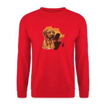 Rhodesian Ridgeback - Unisex Sweatshirt - red - Front - Alina (178cm) & Michal (187cm)
