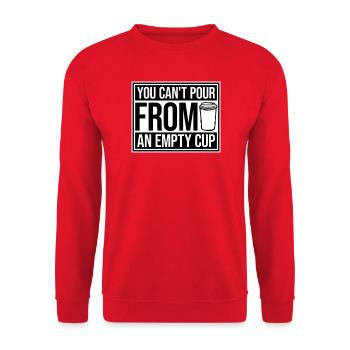 On ne peut pas verser dans un gobelet vide Soins personnels - Sweat-shirt Unisexe - rouge - Devant - Alina (178cm) & Michal (187cm)