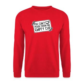 On ne peut pas verser dans un gobelet vide Soins personnels - Sweat-shirt Unisexe - rouge - Devant - Alina (178cm) & Michal (187cm)