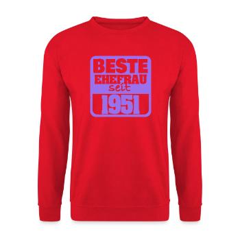 Verliebt 1951 - Unisex Pullover - Rot - Vorne - Alina (178cm) & Michal (187cm)