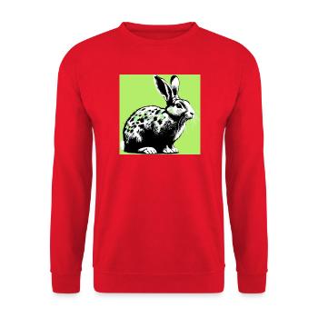 rabbit - Unisex Sweatshirt - red - Front - Alina (178cm) & Michal (187cm)