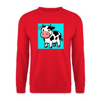 vache - Sweat-shirt Unisexe - rouge - Devant - Alina (178cm) & Michal (187cm)