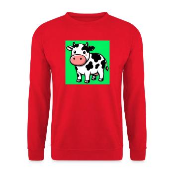 vache - Sweat-shirt Unisexe - rouge - Devant - Alina (178cm) & Michal (187cm)